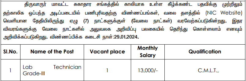 You are currently viewing Tiruvarur DHS Recruitment 2024