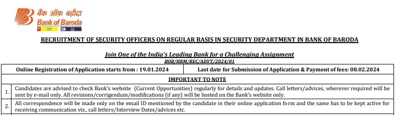 Read more about the article Bank of Baroda Recruitment 2024