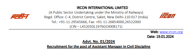 You are currently viewing IRCON Recruitment 2024