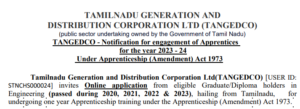 Read more about the article TANGEDCO Recruitment 2024