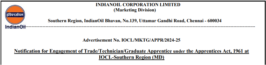 Read more about the article IOCL Recruitment 2024