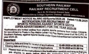 Read more about the article Southern Railway Recruitment 2025