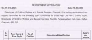 Read more about the article TN Children Welfare Dept Recruitment 2025