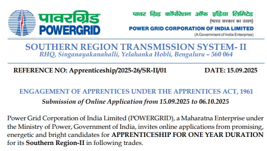 Read more about the article Power Grid Corporation of India Limited Recruitment 2025