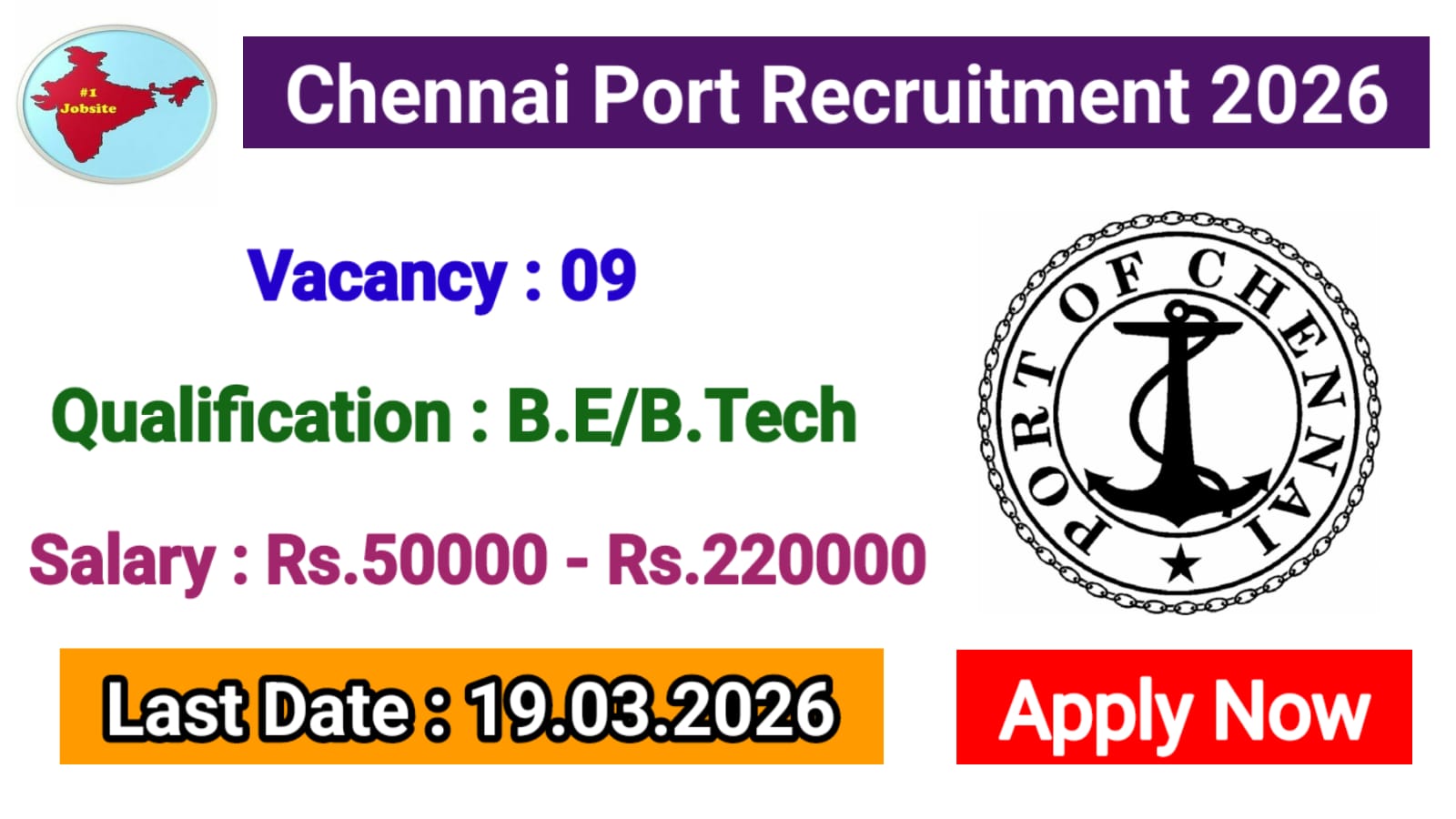 Read more about the article Chennai Port Recruitment 2026